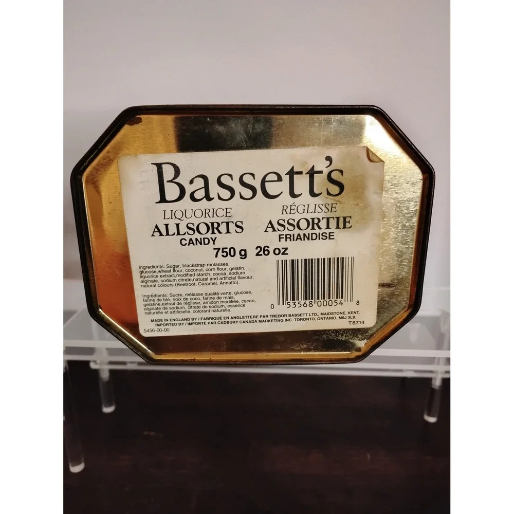 Vintage Bassetts Liquorice Allsorts Candy Tin Trebor Bassett England 26oz 750g
